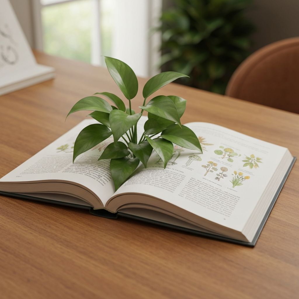 Buku dan tanaman hijau