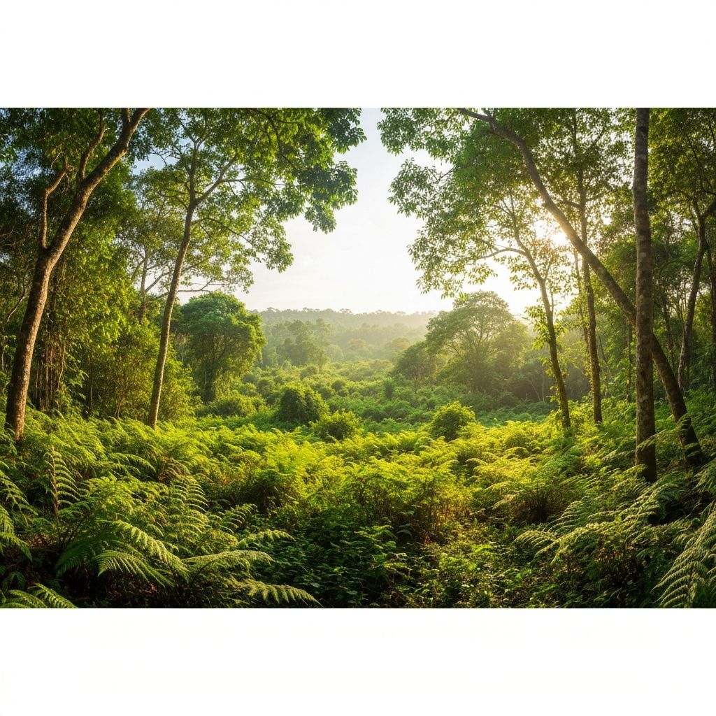 Pemandangan alam dengan tanaman hijau